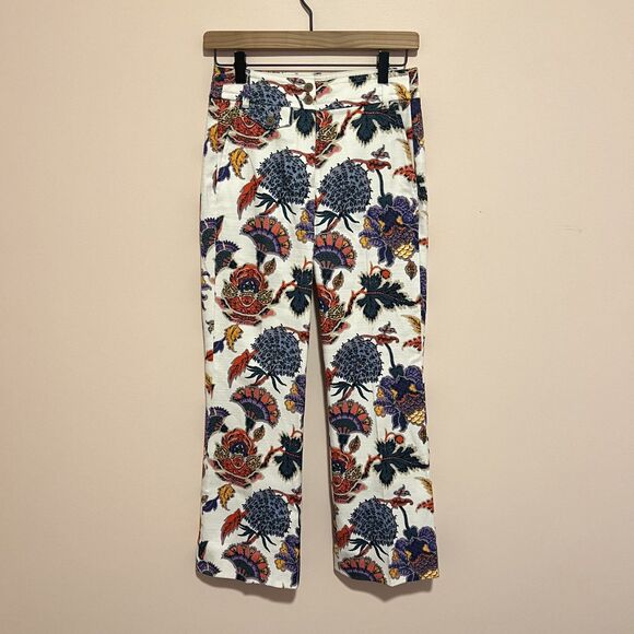 J. Crew Kickout Crop Pant in Paisley Floral Trouser Style AM991 Size 00 - Picture 2 of 10